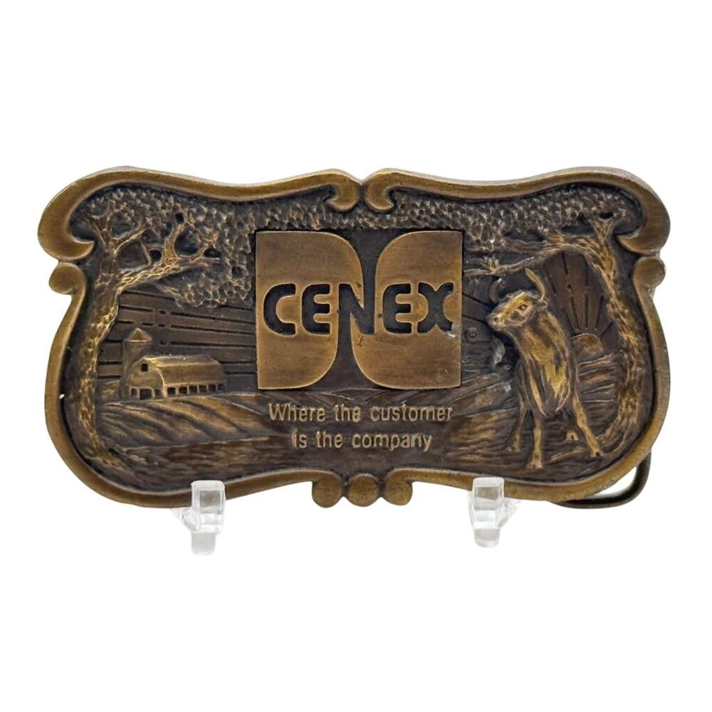 Cenex Where the Customer Is the Company Agricultural Advertising Belt Buckle